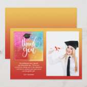 Farblich danke Foto Card Horizontal Einladung (Vorne/Hinten)