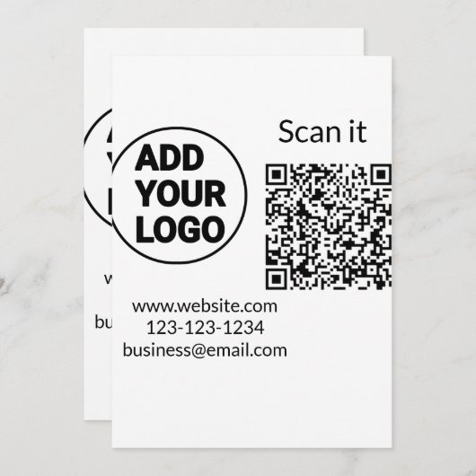 Farblich einfach hinzufügen Ihren Logo-Namen Text Einladung (Vorne/Hinten)