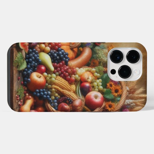 Farblich/Erntedank/Cornucopie/Fall iPhone Hülle (Rückseite (Horizontal))