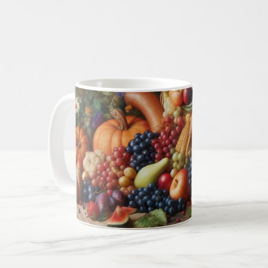 Farblich/Erntedank/Cornucopie/Fall Kaffeetasse (Vorderseite Links)