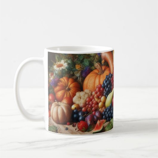Farblich/Erntedank/Cornucopie/Fall Kaffeetasse (Links)