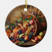 Farblich/Erntedank/Cornucopie/Fall Keramik Ornament (Vorne)