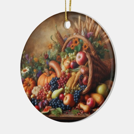 Farblich/Erntedank/Cornucopie/Fall Keramik Ornament (Links)