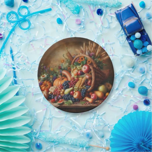 Farblich/Erntedank/Cornucopie/Fall Pappteller (Party)