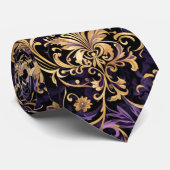 Farblich, extravagant, Lila und Gold Krawatte (Gerollt)