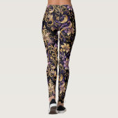Farblich, extravagant, Lila und Gold Leggings (Rückseite)