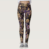 Farblich, extravagant, Lila und Gold Leggings (Vorderseite)