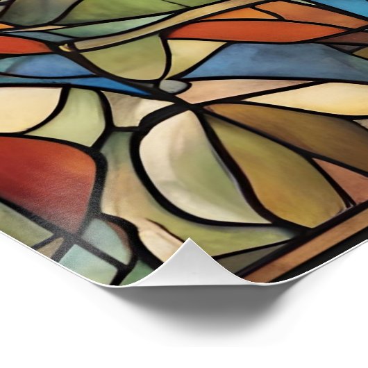 Farblich fixierter Glasfenster Poster (Ecke)