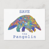 Farblich Gerettet Pangolin gefährdete Tierart Postkarte (Vorderseite)