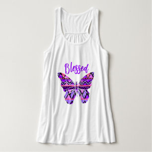 Farblich gesegnete Schmetterlingsplatte Tank Top