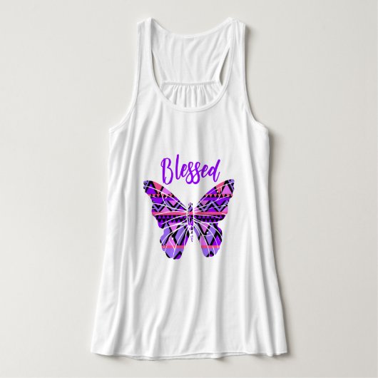 Farblich gesegnete Schmetterlingsplatte Tank Top (Design Vorderseite)