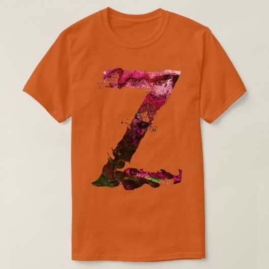 Farblich gestrichene Anfangsbuchstabe Z T-Shirt (Design vorne)