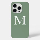 Farblich grüne Monogramme Weiße, einfache, benutze Case-Mate iPhone Hülle (Rückseite)