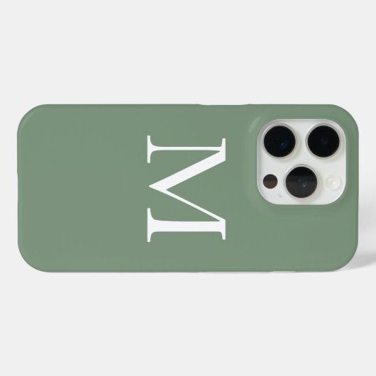 Farblich grüne Monogramme Weiße, einfache, benutze Case-Mate iPhone Hülle (Rückseite (Horizontal))