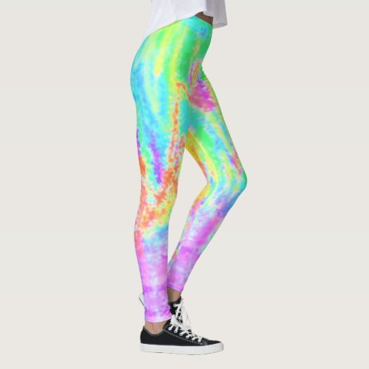 Farblich helle Farben Grün Türkis Rosa Orange Leggings (Rechts)