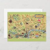 Farblich Illustrierte Karte von London England (Vorne/Hinten)