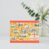 Farblich Illustrierte Karte von London England (Stehend Vorderseite)