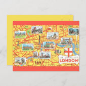 Farblich Illustrierte Karte von London England (Vorne/Hinten)
