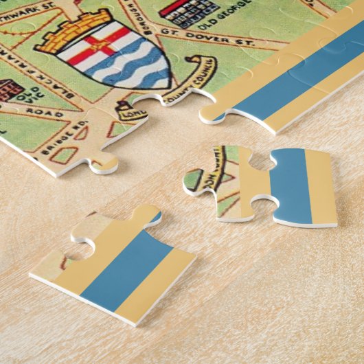 Farblich Illustrierte Karte von London England Puzzle (Seite)