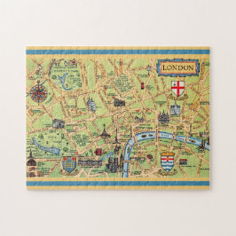 Farblich Illustrierte Karte von London England Puzzle