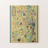 Farblich Illustrierte Karte von London England Puzzle (Vertikal)