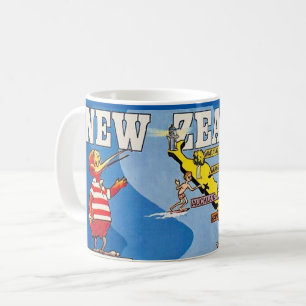Farblich Illustrierte neuseeländische Tasse