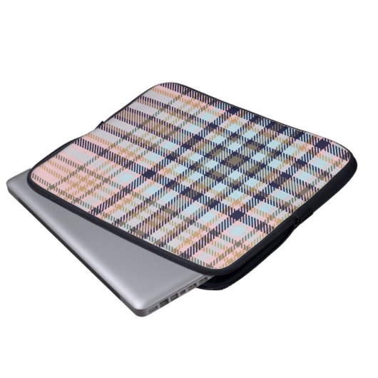 Farblich Kariert strukturiert, nahtlos strukturier Laptopschutzhülle (Vorne Knopf)