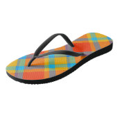 Farblich kontrollierte Karierte Flip Flops Badesandalen (Schrägansicht)