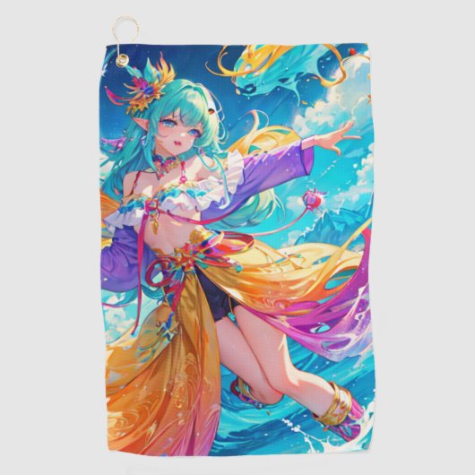 Farblich/lebhaft/Cartoon Golfhandtuch (Vorderseite)