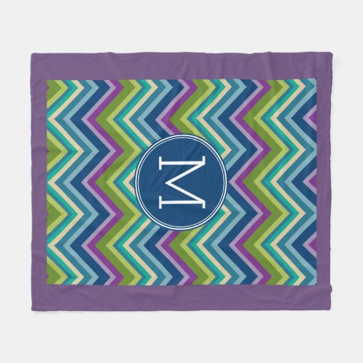 Farblich Lila Zickzack Muster, benutzerdefiniert Fleecedecke (Vorderseite (Horizontal))