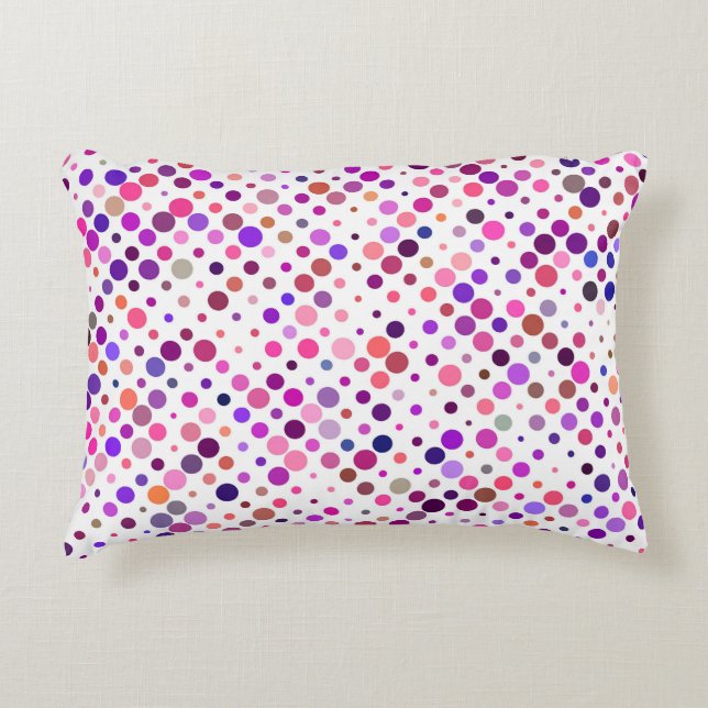 Farblich, Magenta, rosa und Lila Punkte Dekokissen (Vorderseite)