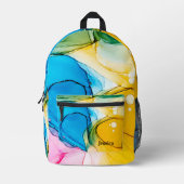 Farblich marmorierter Alkoholtink - individueller Bedruckter Rucksack (Vorderseite)