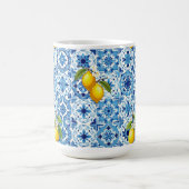 Farblich, mediterran, mosaik, blau, Zitrone, Kaffeetasse (Mittel)