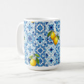 Farblich, mediterran, mosaik, blau, Zitrone, Kaffeetasse (Vorderseite Links)