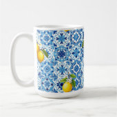Farblich, mediterran, mosaik, blau, Zitrone, Kaffeetasse (Links)