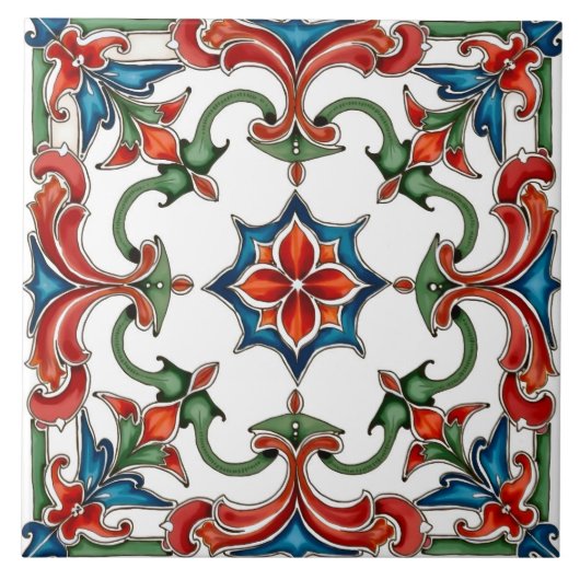 Farblich, mediterran, mosaik, fliese (Vorderseite)