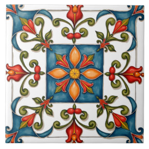 Farblich, mediterran, mosaik, fliese