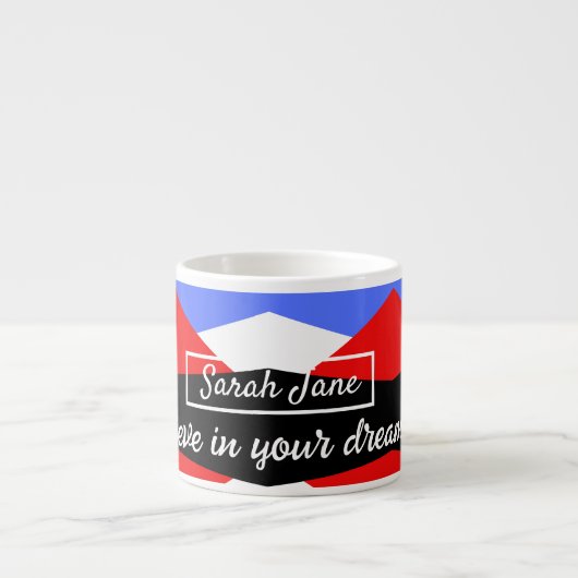 Farblich modern Abstrakt | inspirierendes Zitat Espressotasse (Vorderseite)