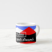 Farblich modern Abstrakt | inspirierendes Zitat Espressotasse (Vorderseite Rechts)