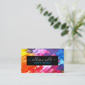 Farblich modern Abstrakt Personalisiert Visitenkarte (Stehend Vorderseite)
