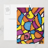 Farblich modern Abstrakt Postkarte (Vorne/Hinten)