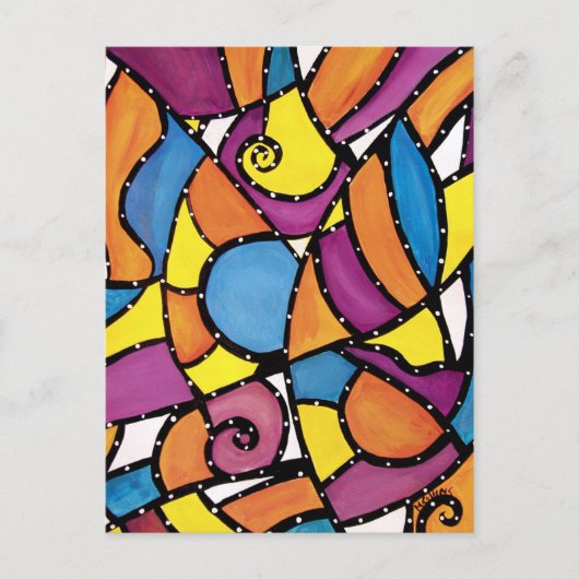 Farblich modern Abstrakt Postkarte (Vorderseite)