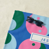 Farblich Niedlich Retro Yin Yang Blue Personalisie Strandtuch (Beispiel)