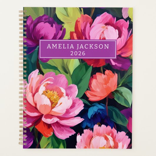 Farblich Personalisiert 2026 Name der Floral Planer (Vorderseite)