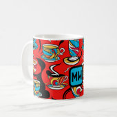 Farblich, Pop, Kaffeemaschinen, Monogramm Kaffeetasse (Vorderseite Links)