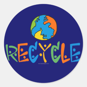 Farblich Recycelnd Runder Aufkleber
