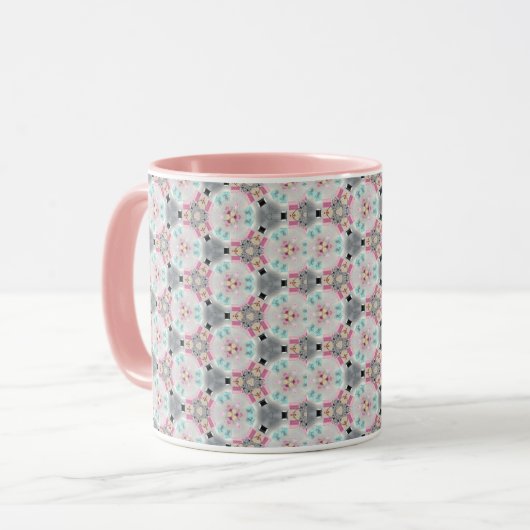 Farblich, ruhig, Retro-rosa Muster Kaffeemaschine Tasse (Vorderseite Links)