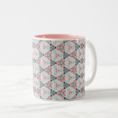 Farblich, ruhig, Retro-rosa Muster Kaffeemaschine Zweifarbige Tasse (VorderseiteRechts)