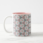 Farblich, ruhig, Retro-rosa Muster Kaffeemaschine Zweifarbige Tasse (Links)