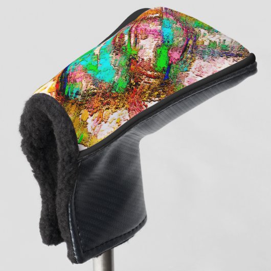 Farblich - rustikal und grob wie grob golf headcover (3/4 Vorderseite)